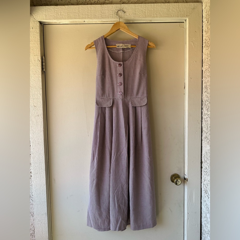 90’s Cottage Core Gingham MIDI Dress